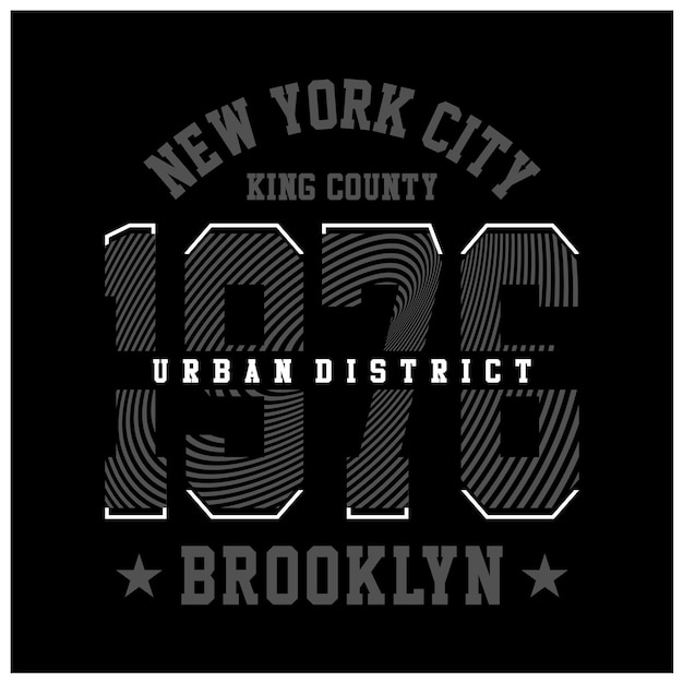 New york city urban district typography tshirt graphics vectors