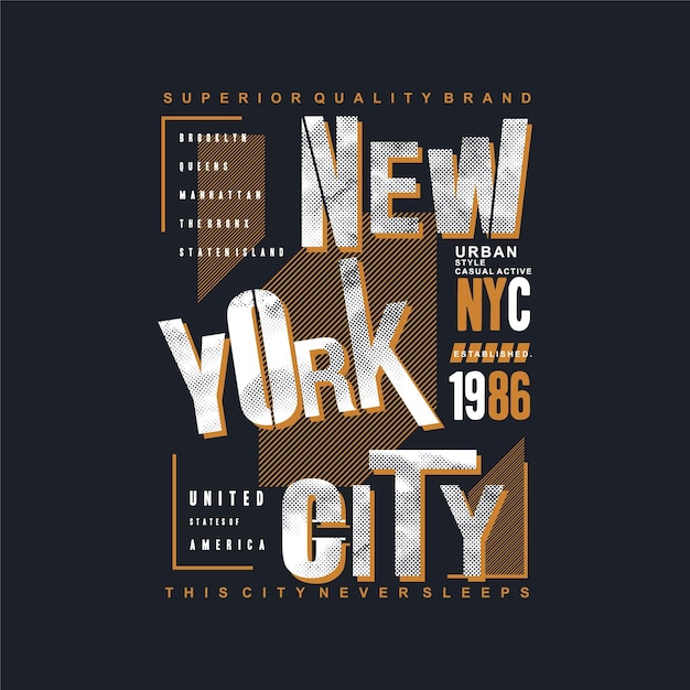 new york city vector print text frame abstract graphic t shirt