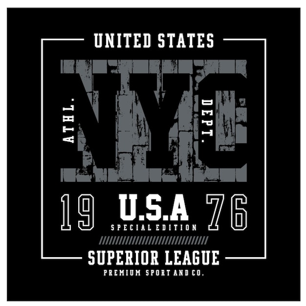 New york city verenigde staten typografie ontwerp voor tshirt print