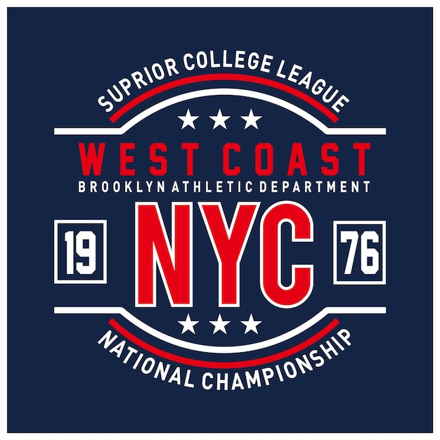 New york city west coast graphic tshirt design