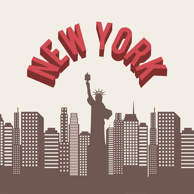 Vector new york design over pink background vector illustration