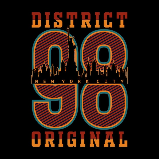 New york district tee typografie grafisch ontwerp voor print t-shirt illustratie vector