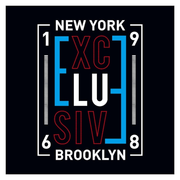 New york exclusive typography graphic design t shirt