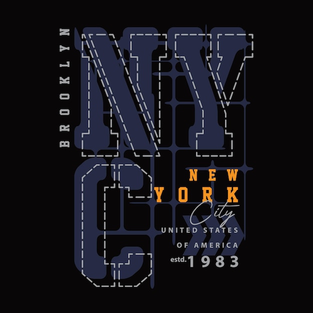 Vector new york graphic typography vector illustration for print t shirt modern style