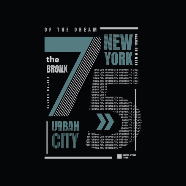 T 셔츠 디자인에 완벽한 뉴욕 일러스트레이션 타이포그래피