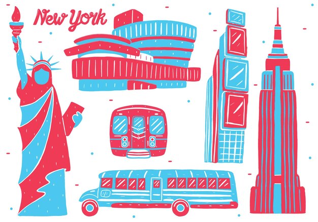 Vector new york landmark in flat design style