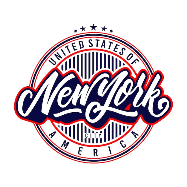 Vettore distintivo di lettering di new york