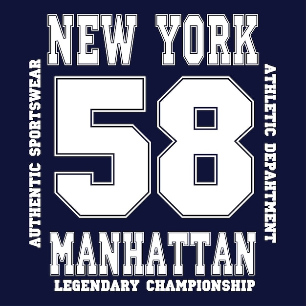 New york Manhattan sport wear typography emblem tshirt stamp graphics tee print athletic apparel design