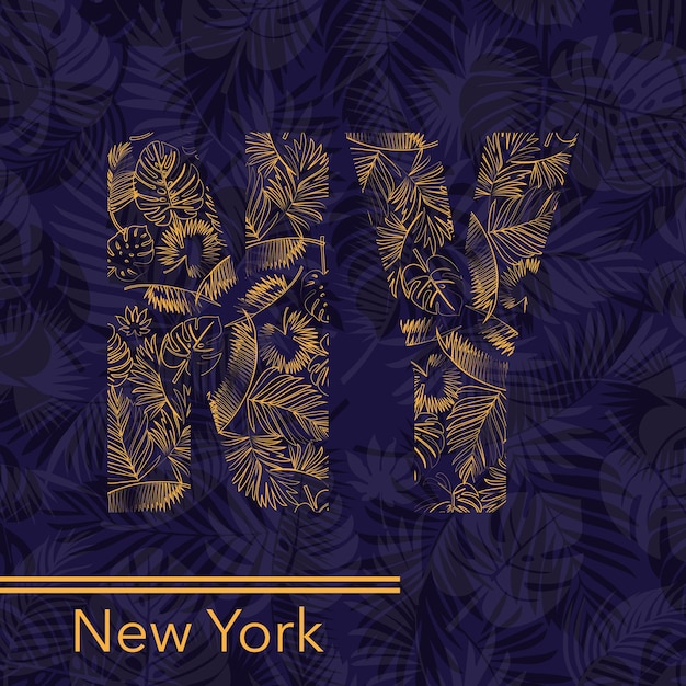 New York palm leaves background