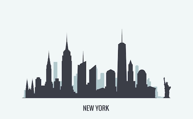 Vector new york skyline silhouet