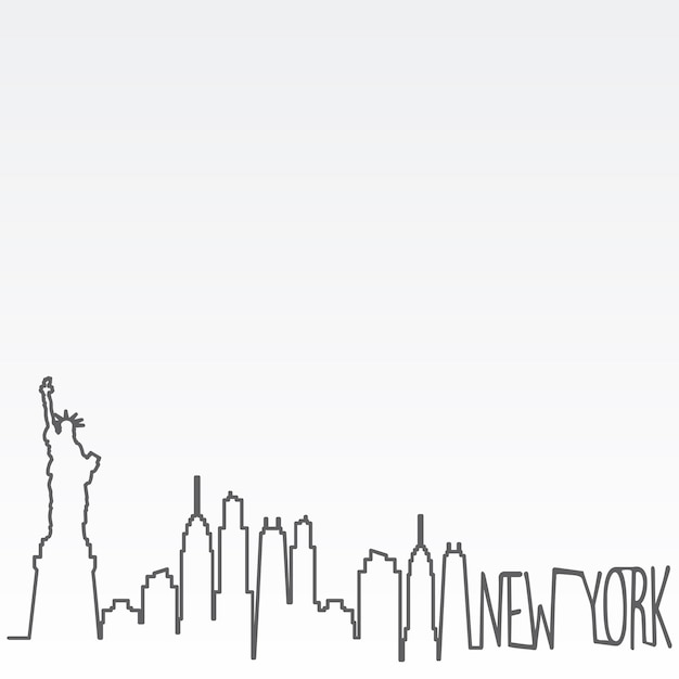 Vector new york skyline vector illustratie ontwerp