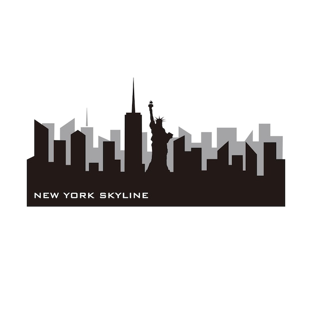 Vettore new york skyline vettoriale