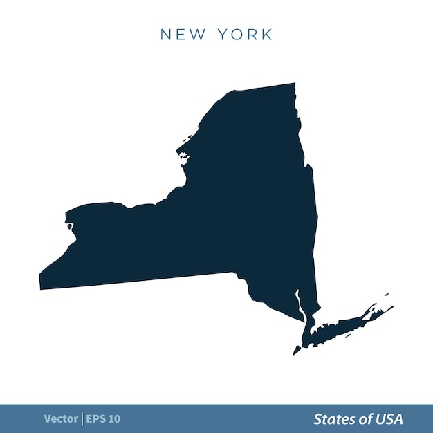 New York States of US Map Icon Vector Template Illustration Design Vector EPS 10