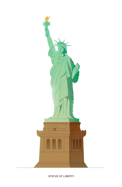 Vettore new york la statua della libertà