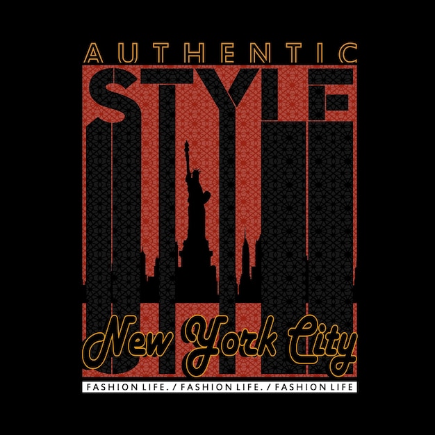 Vector new york style typography graphic illustration vector art design