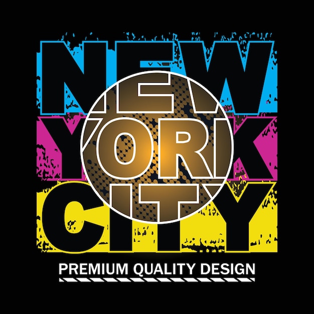 new york tee typography graphic design for print t shirt vector illustration line art