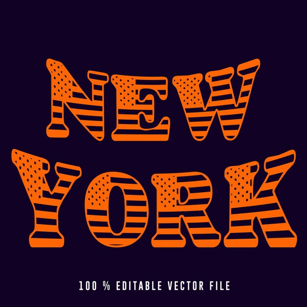 Vector new york text effect vector editable college tshirt design printable vector