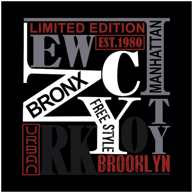 New york typografie voor print perfect voor t-shirts design kleding hoodies etc