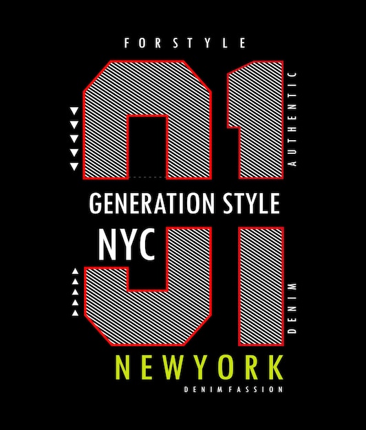 New york typography design tshirt print vector illustration