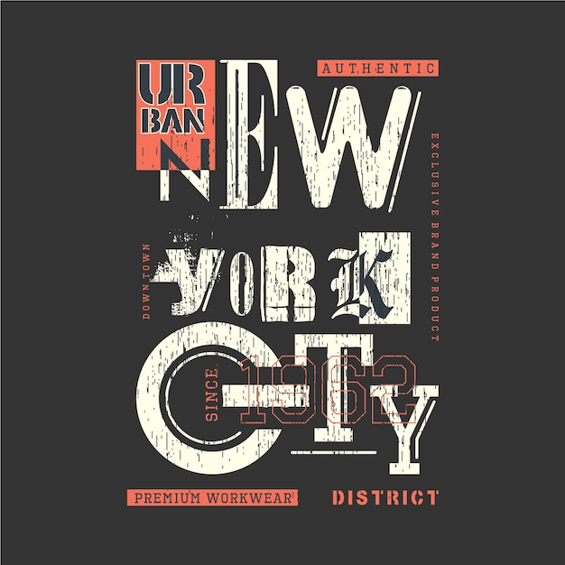 new york urban district graphic t shirt design typography