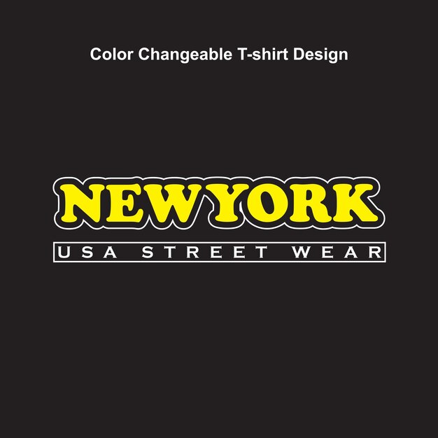 New york usa street wear typography t shirt design