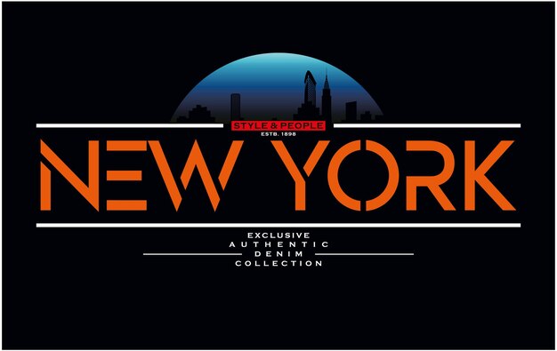 New york vector illustration typography design graphic printing