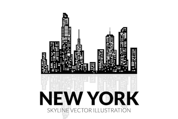 NEW YORK vector silhouette skyline vector art