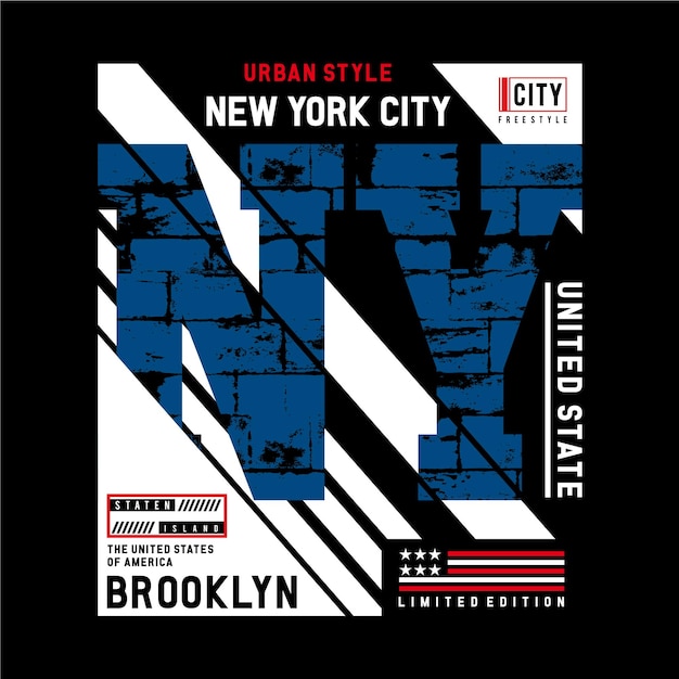 New york verenigde staten typografie t-shirtontwerp