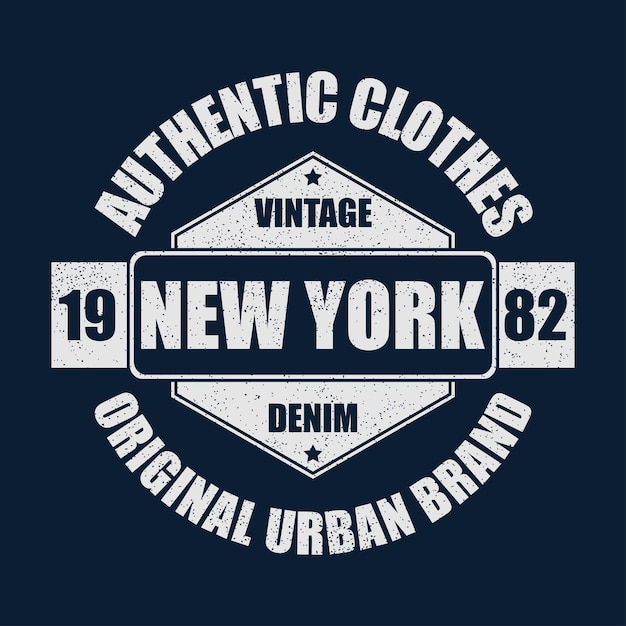 Grafica del marchio vintage di new york per tshirt design di abiti originali con grunge