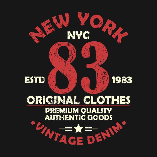 New york vintage graphic for number tshirt original clothes design with grunge