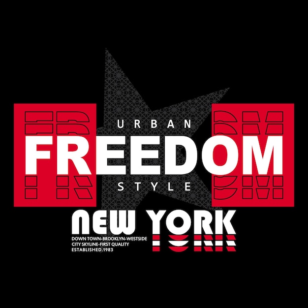 New york vrijheid tee brief typografie grafisch ontwerp illustratie vector, t-shirt print