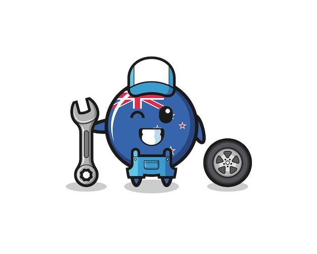 The new zealand character as a mechanic mascot