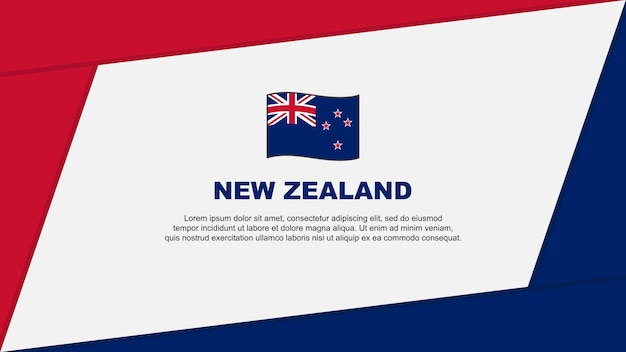 Новая Зеландия Флаг Абстрактный Фон Дизайн Шаблона Новая Зеландия День Независимости Баннер Мультфильм Векторные Иллюстрации Баннер Новой Зеландии