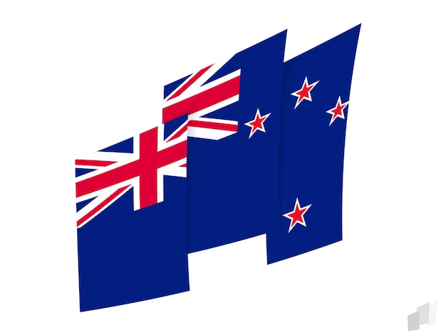 New Zealand flag in an abstract ripped design Modern design of the New Zealand flag