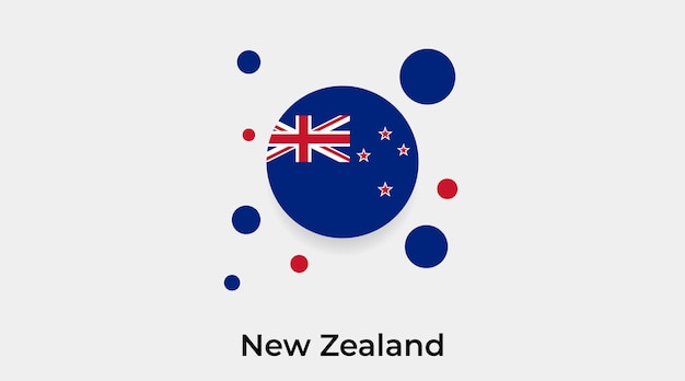 New Zealand flag bubble circle round shape icon vector illustration