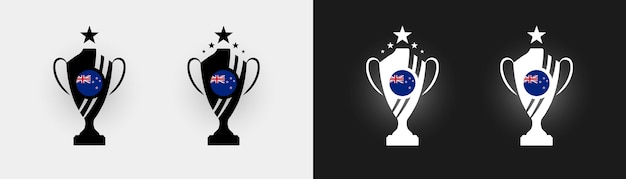 New Zealand flag trophy vector illustration