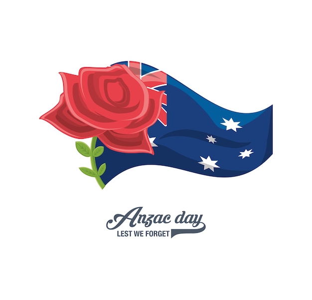 Vector new zealand flag with poppy icon