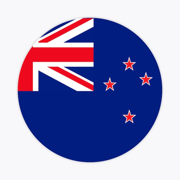 Новая Зеландия круглый флаг векторный иконный дизайн Новая Зеландия круг флаг