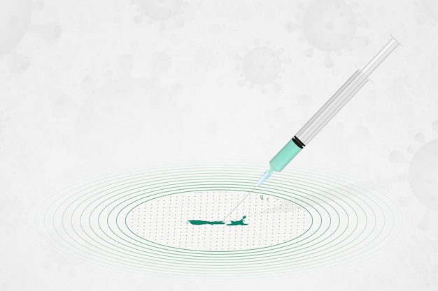 New zealand vaccination concept vaccine injection in map of new zealand