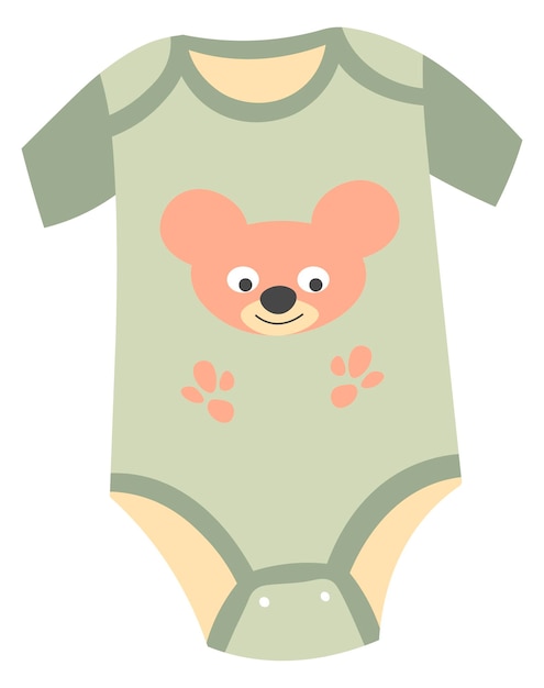 Vector newborn baby clothes, one piece suit for kids