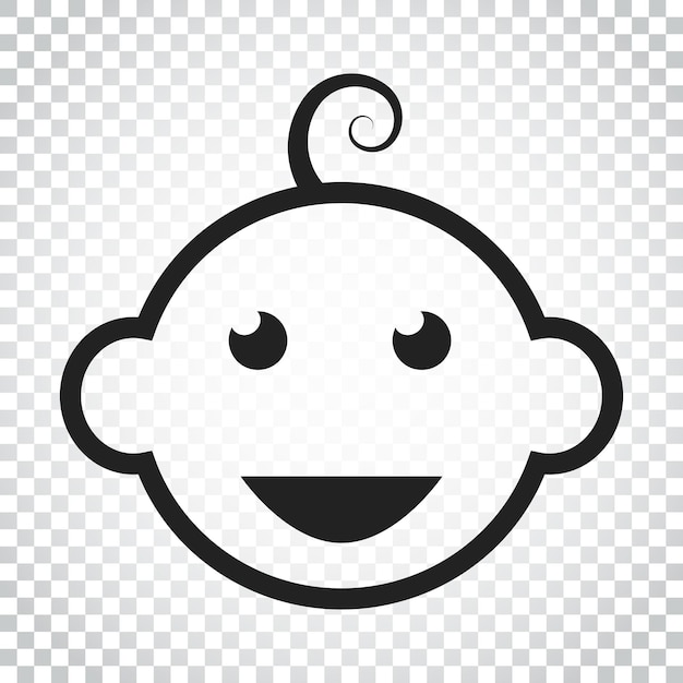newborn baby face icon little baby vector illustration simple business concept pictogram on isolated background