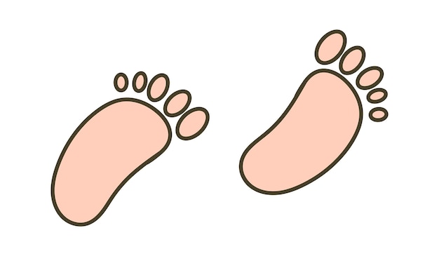 Newborn Child Footprints Vector illustration