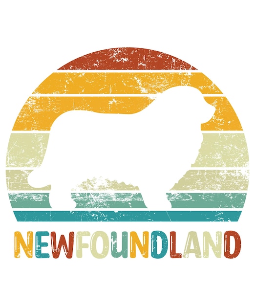 Newfoundland retro vintage sunset tshirt design template newfoundland on board car window sticker