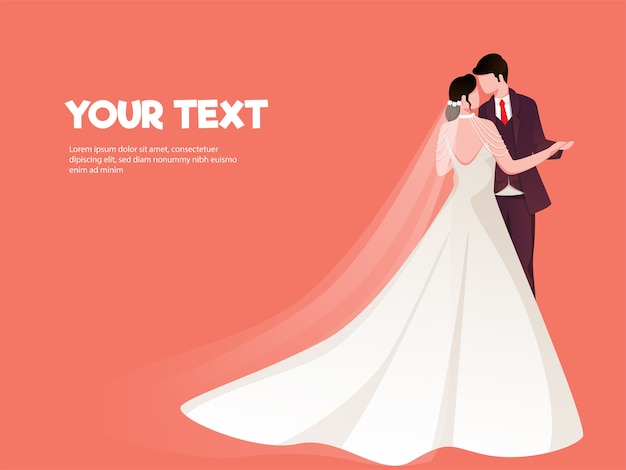 Vector newly wed couple illustration