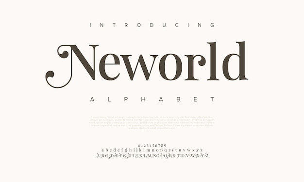 Роскошные элегантные буквы и цифры Neworld премиум-класса, элегантная свадебная типография, классические засечки