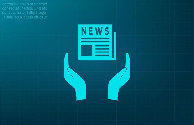 News chat bubble news symbol vector illustration on blue background Eps 10