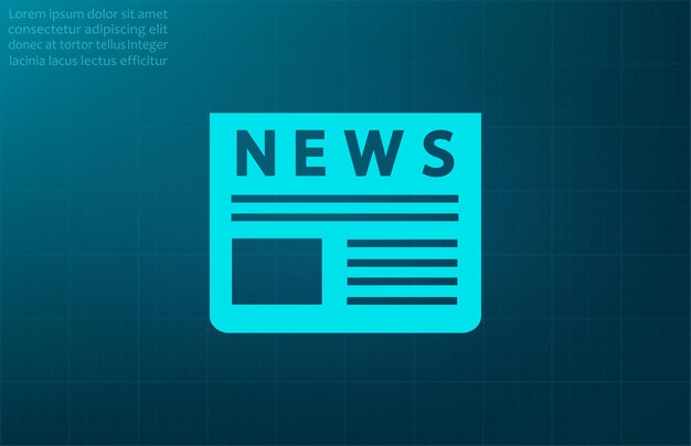 News chat bubble news symbol vector illustration on blue background Eps 10