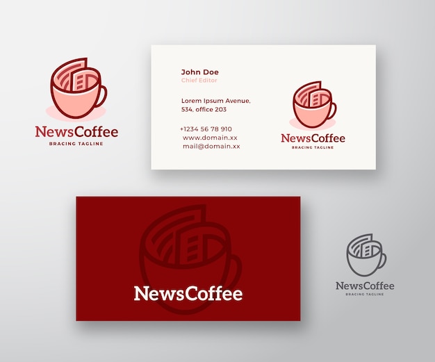 News coffee abstract logo and business card