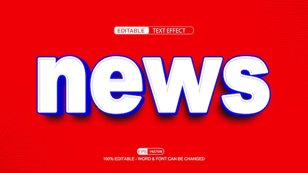News editable text effect vector 3d style with background