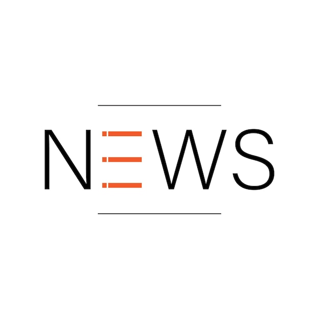 Значок новостей или логотип. Новости Минимальное письмо. Векторный текст